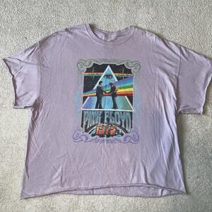 Goodie Two Sleeves Pink Floyd Purple Wish You Weee Here Cropped Shirt XL 1975